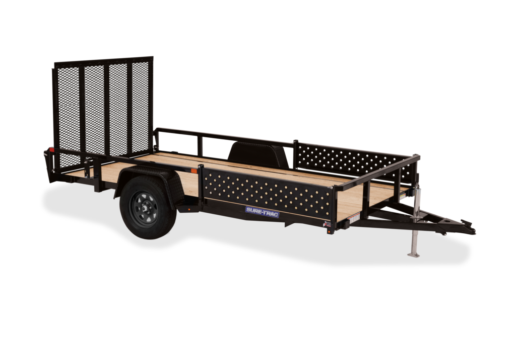 Sure-Trac ST8214TATTV-B-070 — 82 in x 14 ft Tandem Axle ATV Utility Trailer (7,000 GVWR)