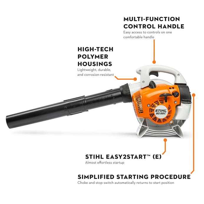 STIHL® BG 56 C‑E Handheld Blower | 27.2 cc Engine | 13 Newtons Blowing Force